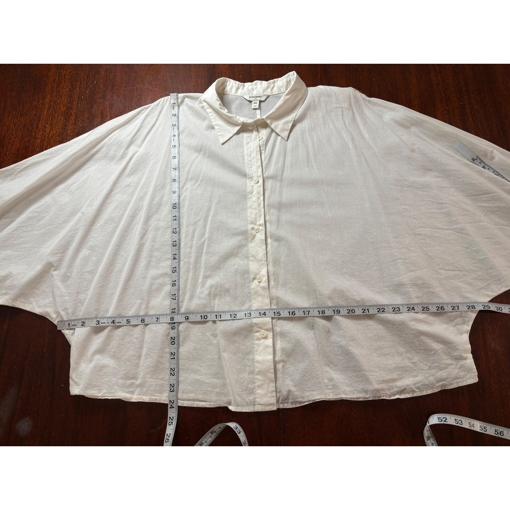 Banana Republic Womens Oversized Dolman Sleeve Shirt XXL White Cotton Button Up - Picture 2 of 5